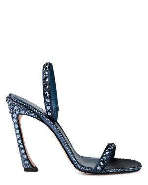 PIFERI Ginevra 100 Crystal Sandals - Blue