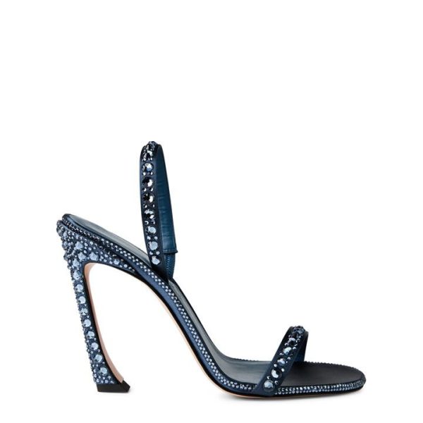 PIFERI Ginevra 100 Crystal Sandals - Blue