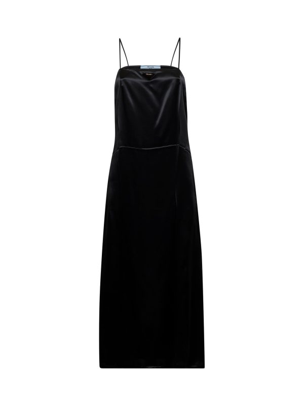 PRADA ABBIGLIAMENTO | Black satin slip dress | Women | 40
