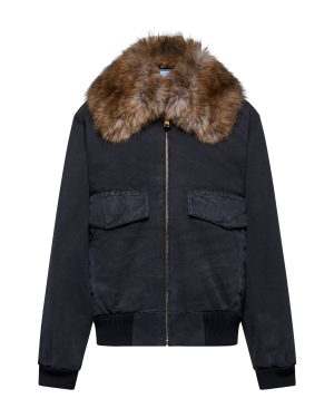 PRADA ABBIGLIAMENTO | Fur neck cotton bomber jacket | Women | 38