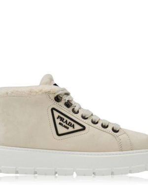 PRADA Lace-Up Winter Boot - White