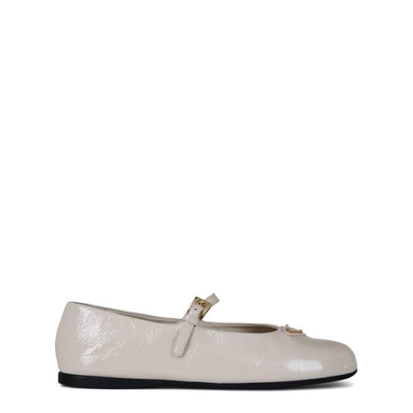 PRADA Naplak Ballet Flats - White