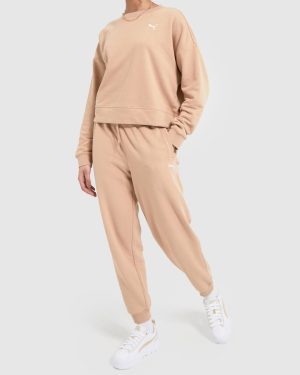 PUMA Sweatshirt Lounge Set in Beige