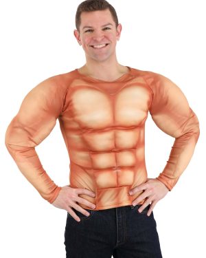 Padded Muscle Fancy Dress Costume Shirt for Adults | Fancy Dress Costume Accessories