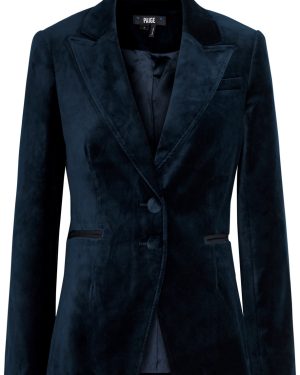 Paige Chelsee Velvet Blazer - Navy - S (UK8-10 / S)