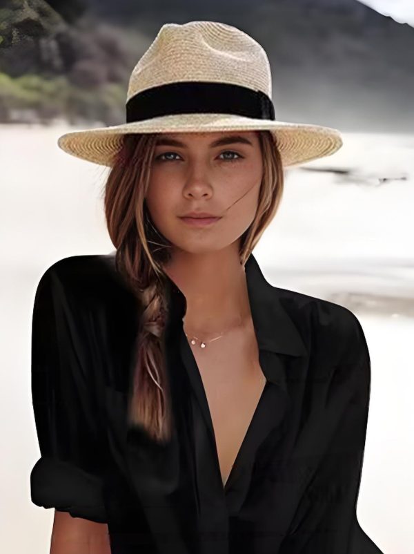 Panama Hat Summer Seaside Wide Brim Sun Protection Unisex Sun Hat 2025