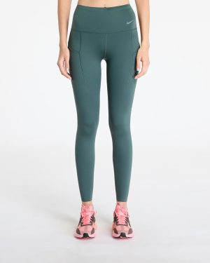 Pants Nike Go Women's Firm-Support High-Waisted Full-Length Leggings with Pockets Vintage Green/ Black XS
