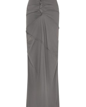 Paris Georgia - Ruffled Stretch-Nylon Maxi Skirt - Dark Grey - XS - Moda Operandi