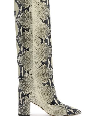 Paris Texas Anja 70 Python-effect Leather Knee-high Boots - Beige - 40 (IT40/ UK7)