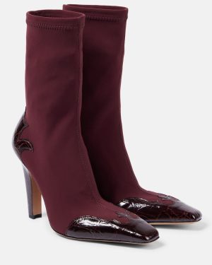 Paris Texas Belle 100 leather-trimmed cowboy boots