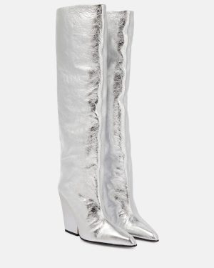 Paris Texas Jane metallic leather knee-high boots