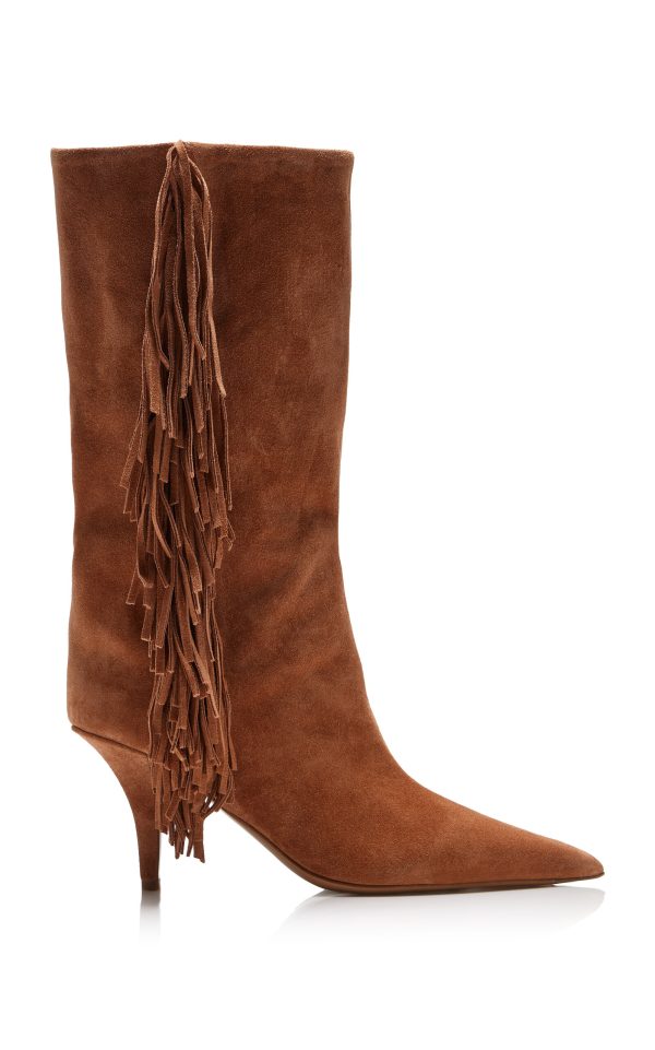 Paris Texas - Jessie Fringed Suede Boots - Tan - IT 40 - Moda Operandi