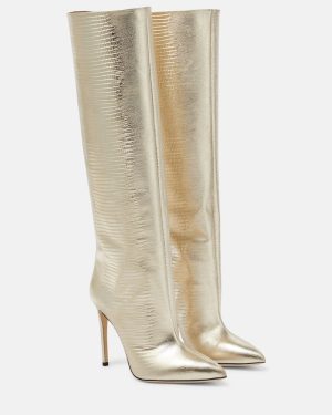 Paris Texas Metallic leather knee-high boots