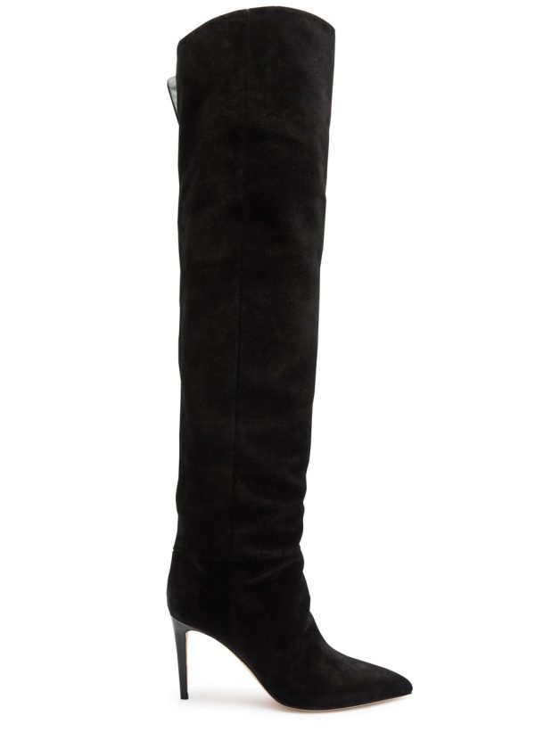 Paris Texas Stiletto 85 Suede Over-the-knee Boots - Black - 40 (IT40/ UK7)