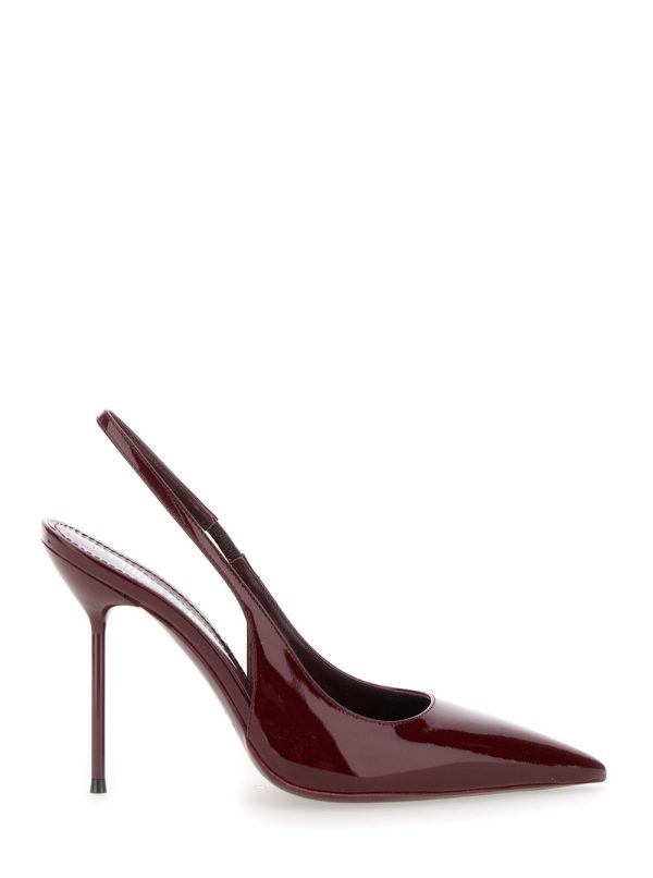 Paris Texas lidia Bordeaux Slingback Mules With High Stiletto Heel And Elastic Ankle Strap In Leather Woman