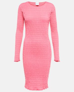 Patou Smocked cotton-jersey mini dress