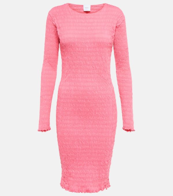 Patou Smocked cotton-jersey mini dress