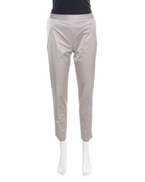 Paule Ka Beige Embroidered Waist Detail Cropped Pants M