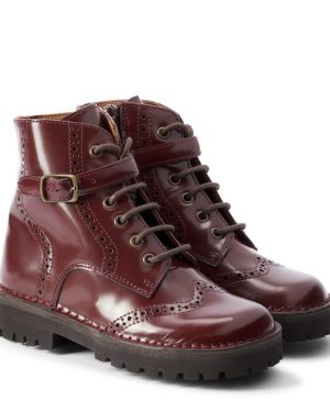 PePe Brushed leather lace-up boots