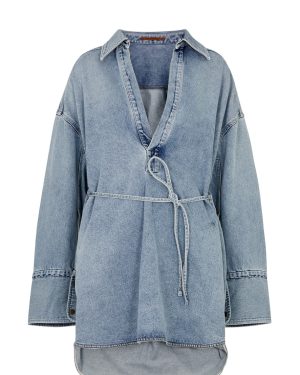 Petar Petrov Denim Mini Tunic Dress - Light Blue - S (UK8-10 / S)