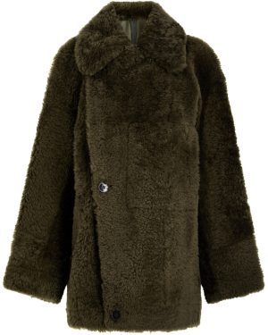 Petar Petrov Wild Is The Wind Shearling Coat - Green Dark - S (UK8-10 / S)