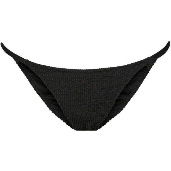Pieces Pieces Crinkle Tanga Bikini Bottoms Womens - Black