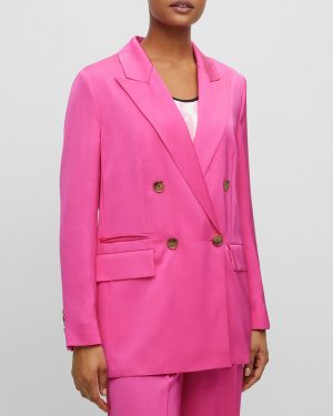 Pink Jefala Double Breasted Blazer