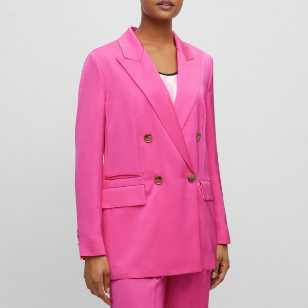 Pink Jefala Double Breasted Blazer