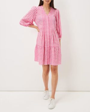 Pink Oona Gingham Swing Dress