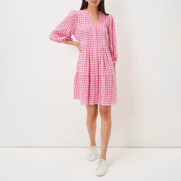 Pink Oona Gingham Swing Dress