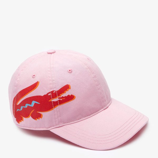 Pink Oversized Crocodile Cotton Cap