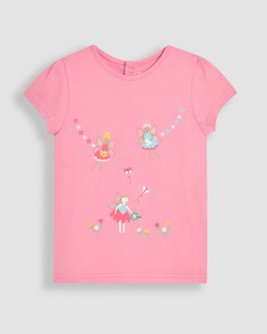 Pink Pink JOJO MAMAN BÉBÉ Fairy Printed T Shirt (6-12 Months) - JoJo Maman Bebe by Sainsbury's