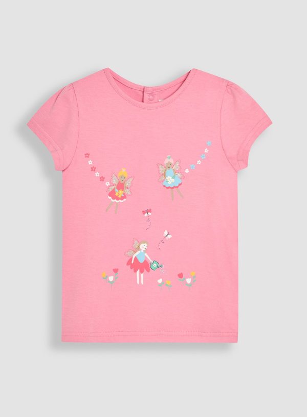 Pink Pink JOJO MAMAN BÉBÉ Fairy Printed T Shirt (6-12 Months) - JoJo Maman Bebe by Sainsbury's