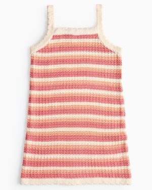 Pink Stripe Crochet Knitted Dress (5 Years) - Tu by Sainsbury's