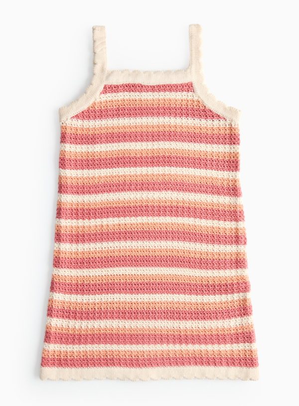Pink Stripe Crochet Knitted Dress (5 Years) - Tu by Sainsbury's