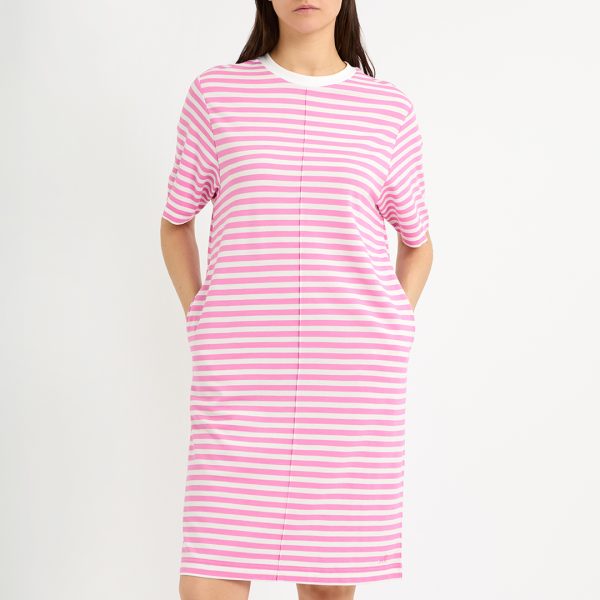 Pink Stripe Jersey Shift Dress