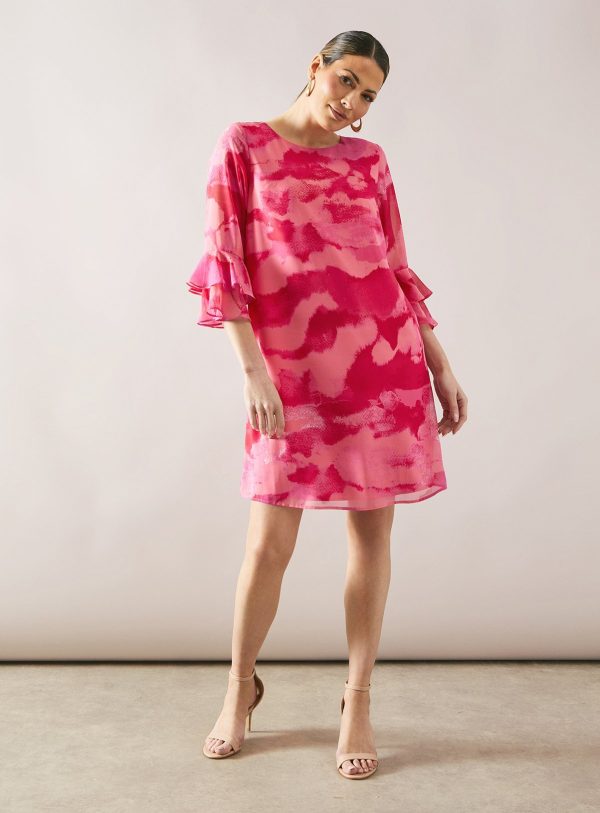 Pink WALLIS Abstract Flute Shift Dress