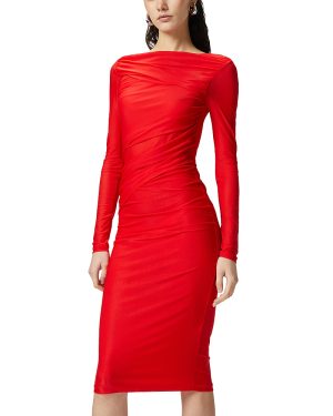 Pinko Long Sleeve Pencil Midi Dress
