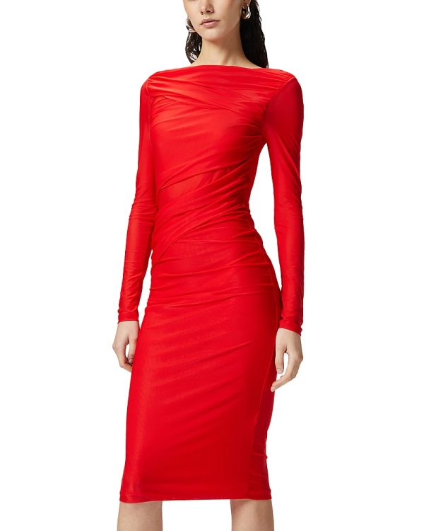 Pinko Long Sleeve Pencil Midi Dress