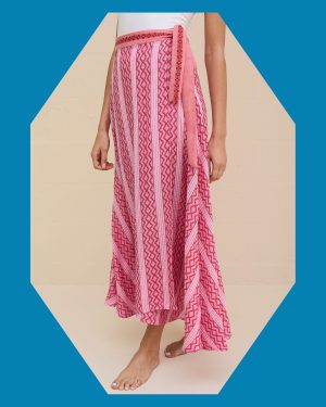 Pitusa Zig Zag Midi Wrap Skirt
