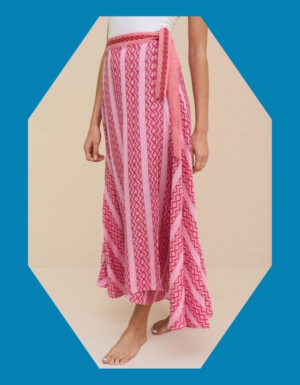 Pitusa Zig Zag Midi Wrap Skirt