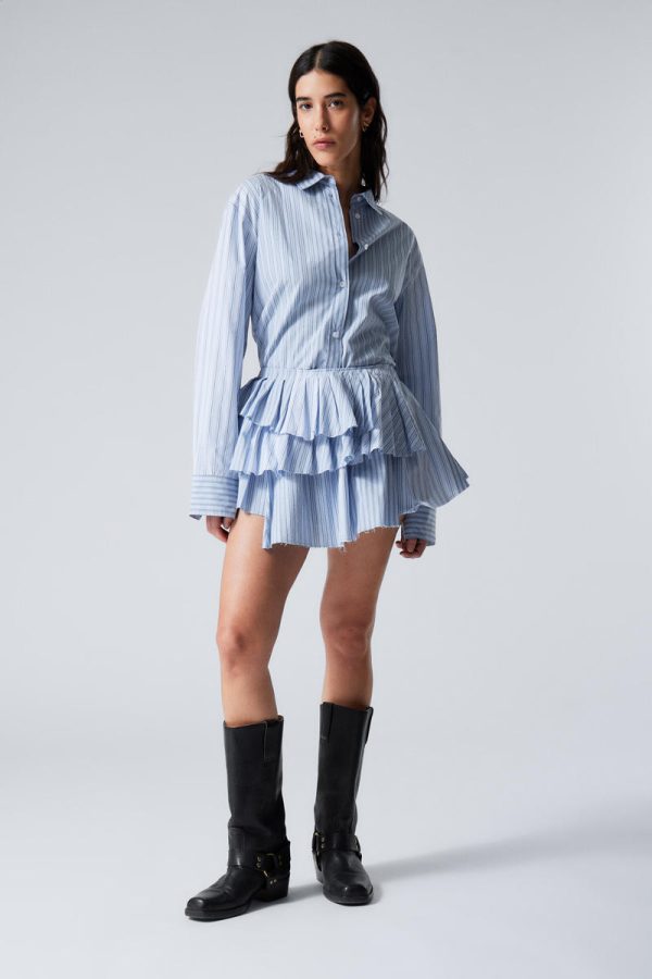 Pleated Layered Mini Skirt