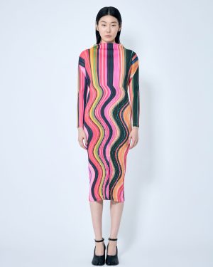 Pleats Please Issey Miyake Warp Pleated Maxi Dress - Woman Dresses Pink 4