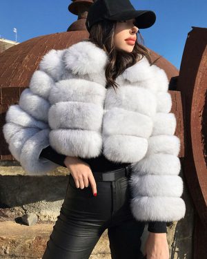 Plush Faux Fur Coat Turndown Collar Winter Short Jacket For Women 2025