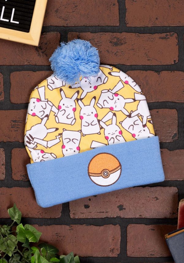 Pokemon Pikachu Electric Type AOP Pom Pom Beanie