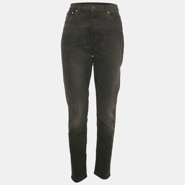 Polo Ralph Lauren Black Denim Skinny High Rise Ankle Length Jeans M 30"