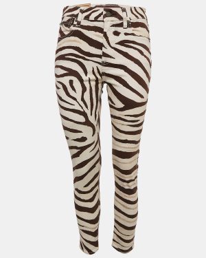 Polo Ralph Lauren Brown Zebra Print Denim Tompkins Skinny Jeans M Waist 27"