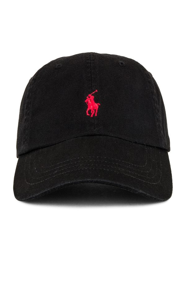 Polo Ralph Lauren Chino Cap in Black & Red in RL Black & RL 2000 Red - Black. Size all.