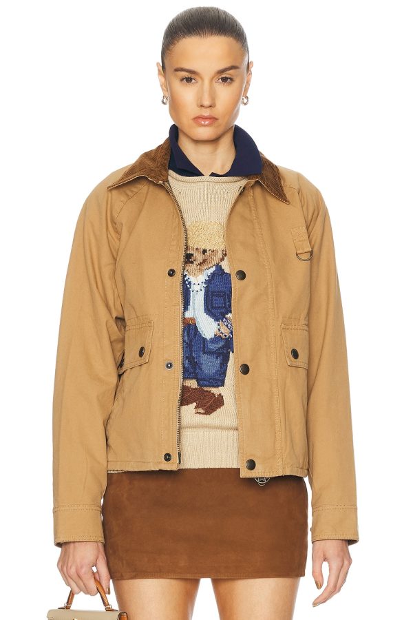 Polo Ralph Lauren Cropped Utility Jacket in Berkshire Tan - Tan. Size L (also in ).