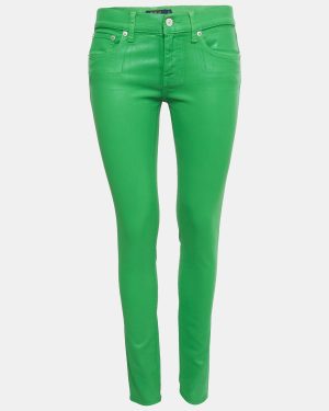 Polo Ralph Lauren Green Coated Denim Skinny Fit Jeans S Waist 27"